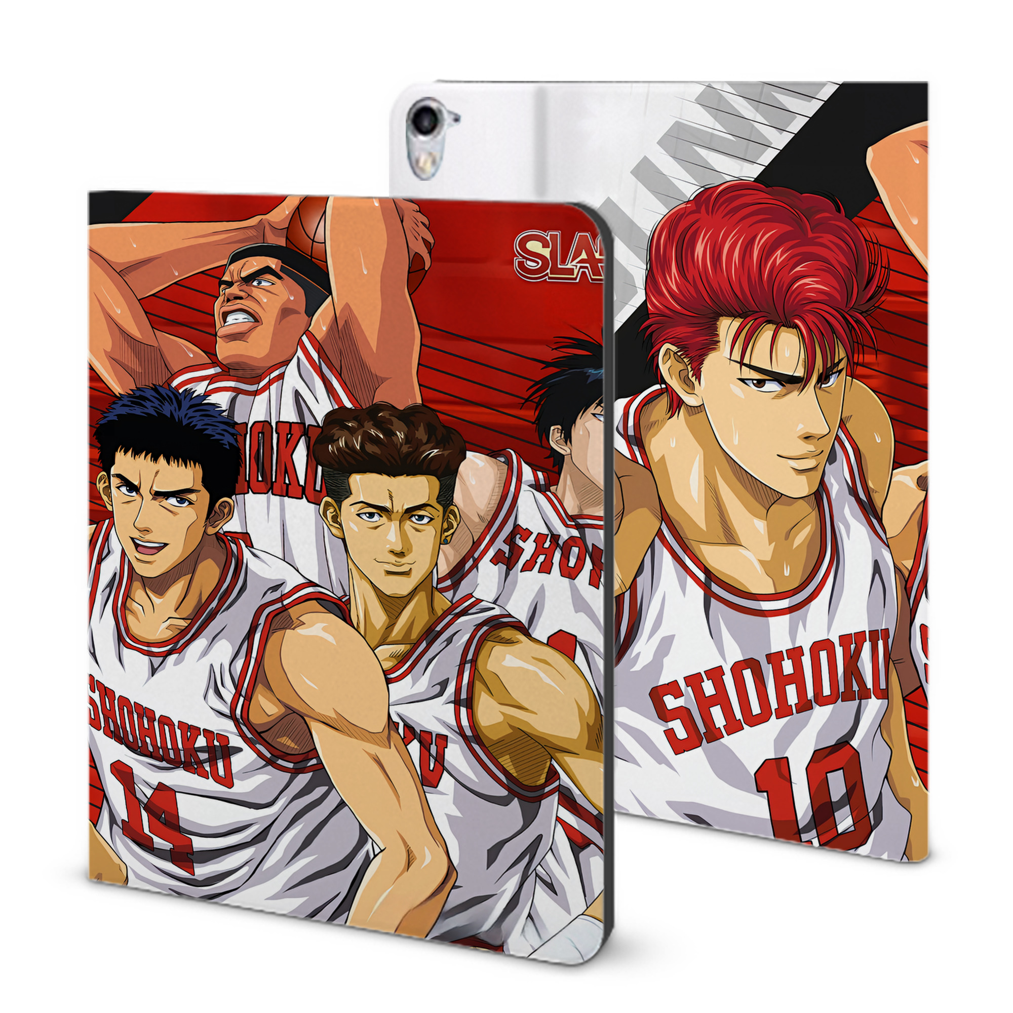 （画像用） SLAM DUNK／スラムダンク IPad ケース ブック型 PUレザー TPU 耐衝撃 軽量 薄型 ペン収納なし 全面保護 IPad 各モデル対応